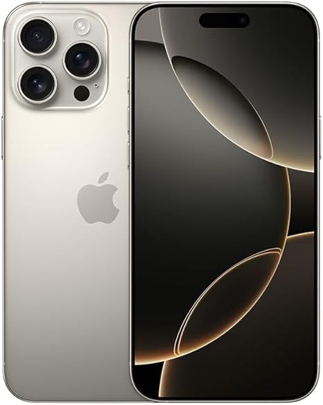 Apple iPhone 16 Pro Max, US Version, 256GB, Natural Titanium - Unlocked (Renewed)