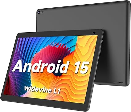 COOPERS Tablet 10 inch Android Tablets, Android 15 Tablet Quad Core Processor 32GB Storage Tablet Computer, 6GB RAM, 8MP Camera, Long Battery Life Black