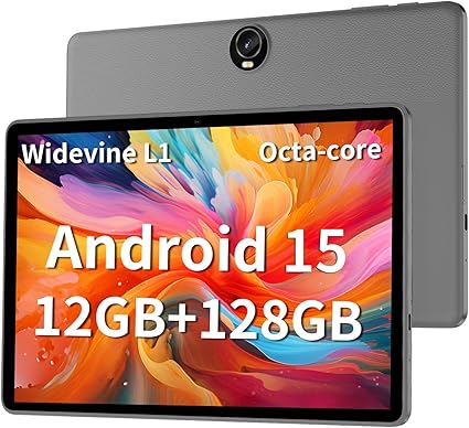 Android 15 Tablet, 11inch Tablets, 12GB+128GB+1TB, Support Face Unlock, 8000mAh Large Battery+18W Fast Charging , Octa-Core Processor, Dual Cameras, Dual WiFi6, Bluetooth,HD Touchscreen Display PC